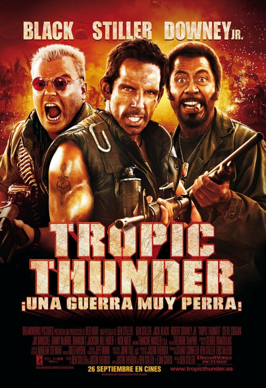 Cartel de Tropic Thunder: ¡Una guerra muy perra! - España