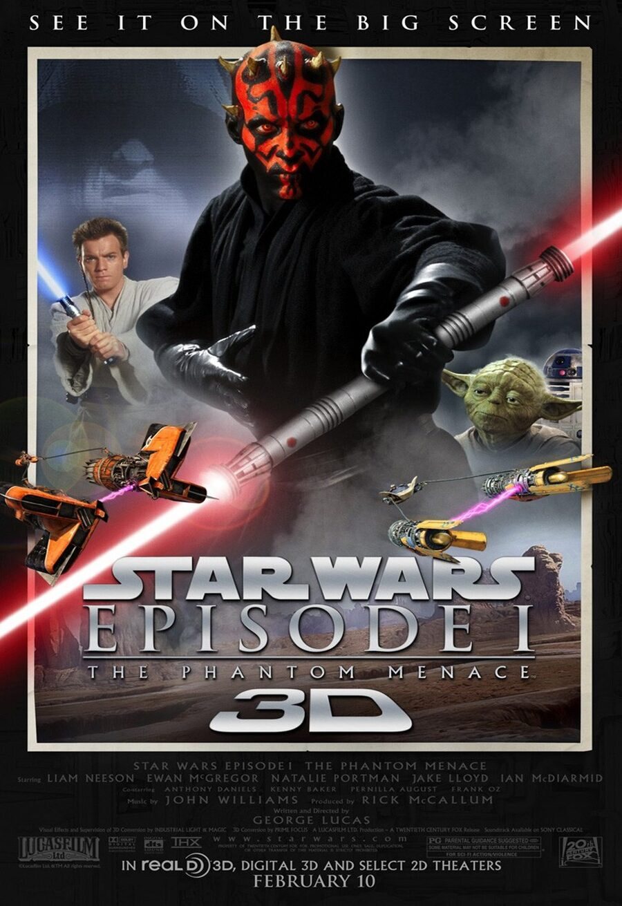 Cartel de Star Wars: Episodio I - La amenaza fantasma - Versión 3D de Estados Unidos