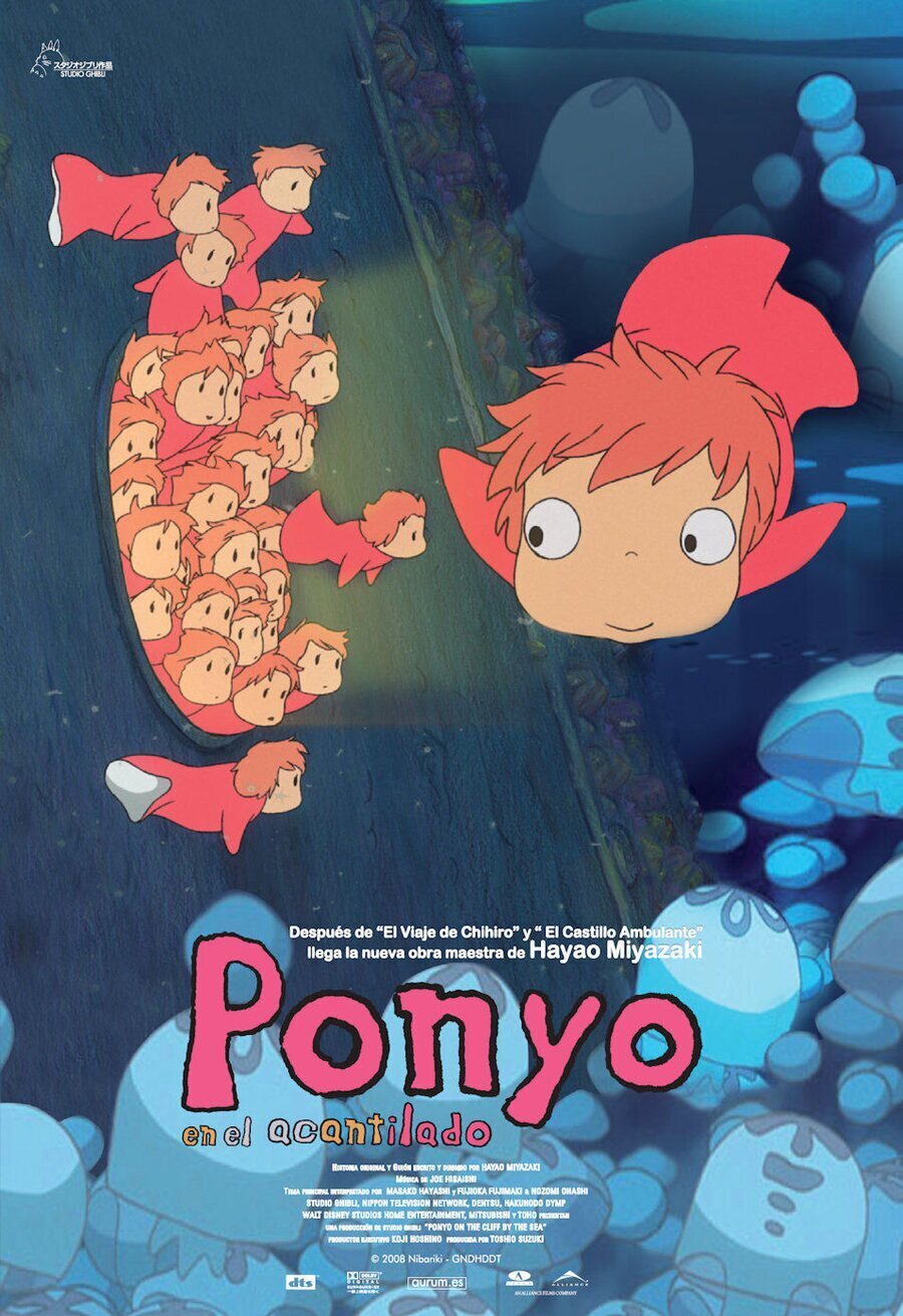 Cartel de Ponyo en el acantilado - España