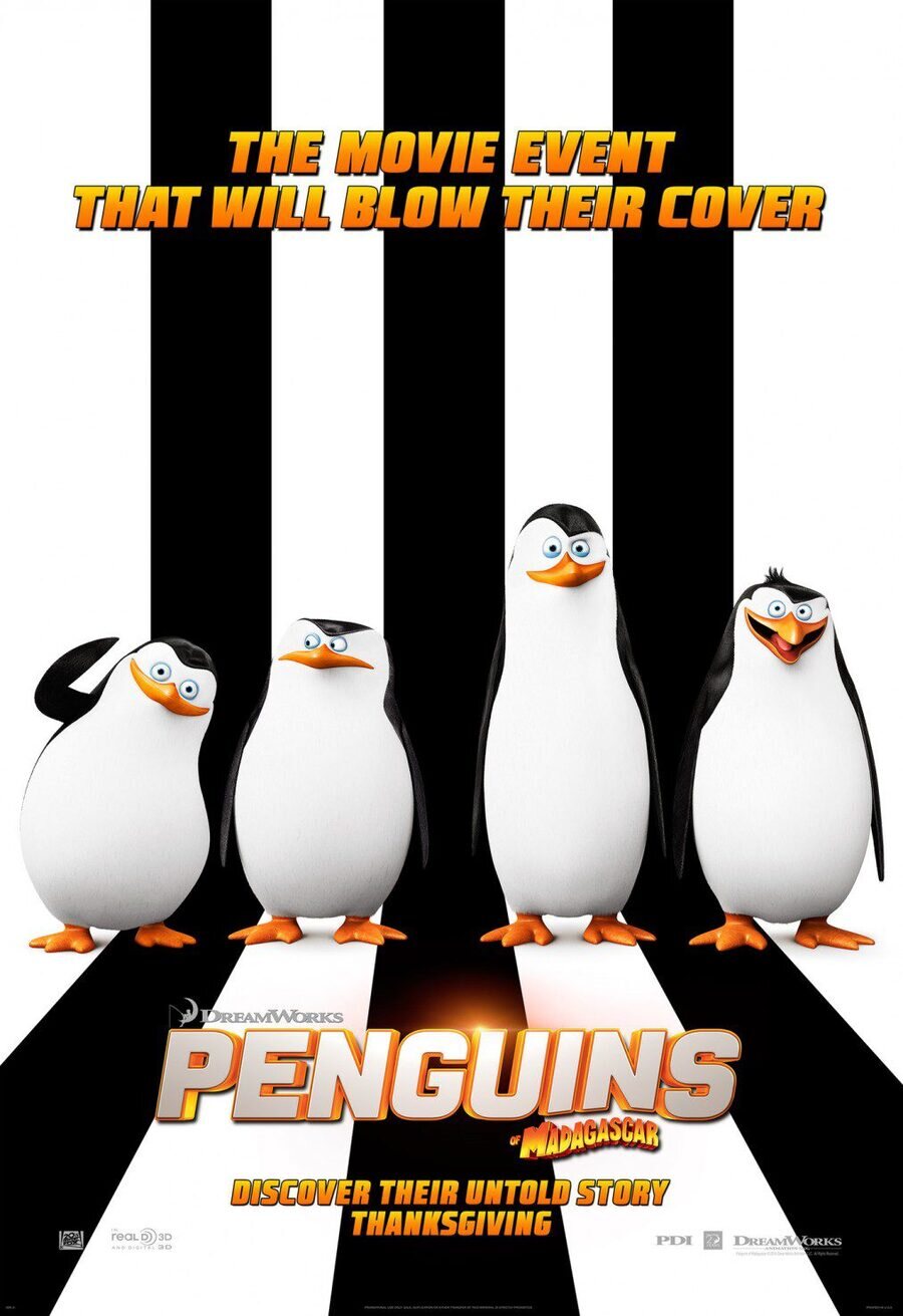 Cartel de Los pingüinos de Madagascar: La película - Estados Unidos