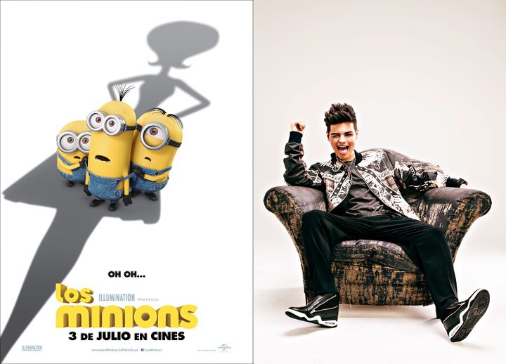 Los Minions y Abraham Mateo