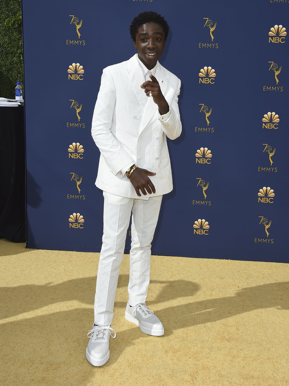 Caleb McLaughlin en la alfombra roja de los Emmy 2018