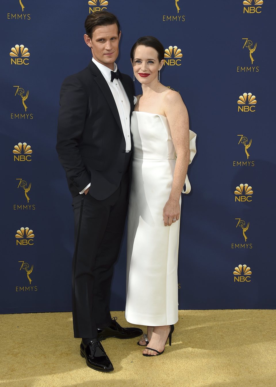 Matt Smith y Claire Foy en la alfombra roja de los Emmy 2018