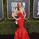 Margaret Gardiner en la alfombra roja de los Globos de Oro 2019