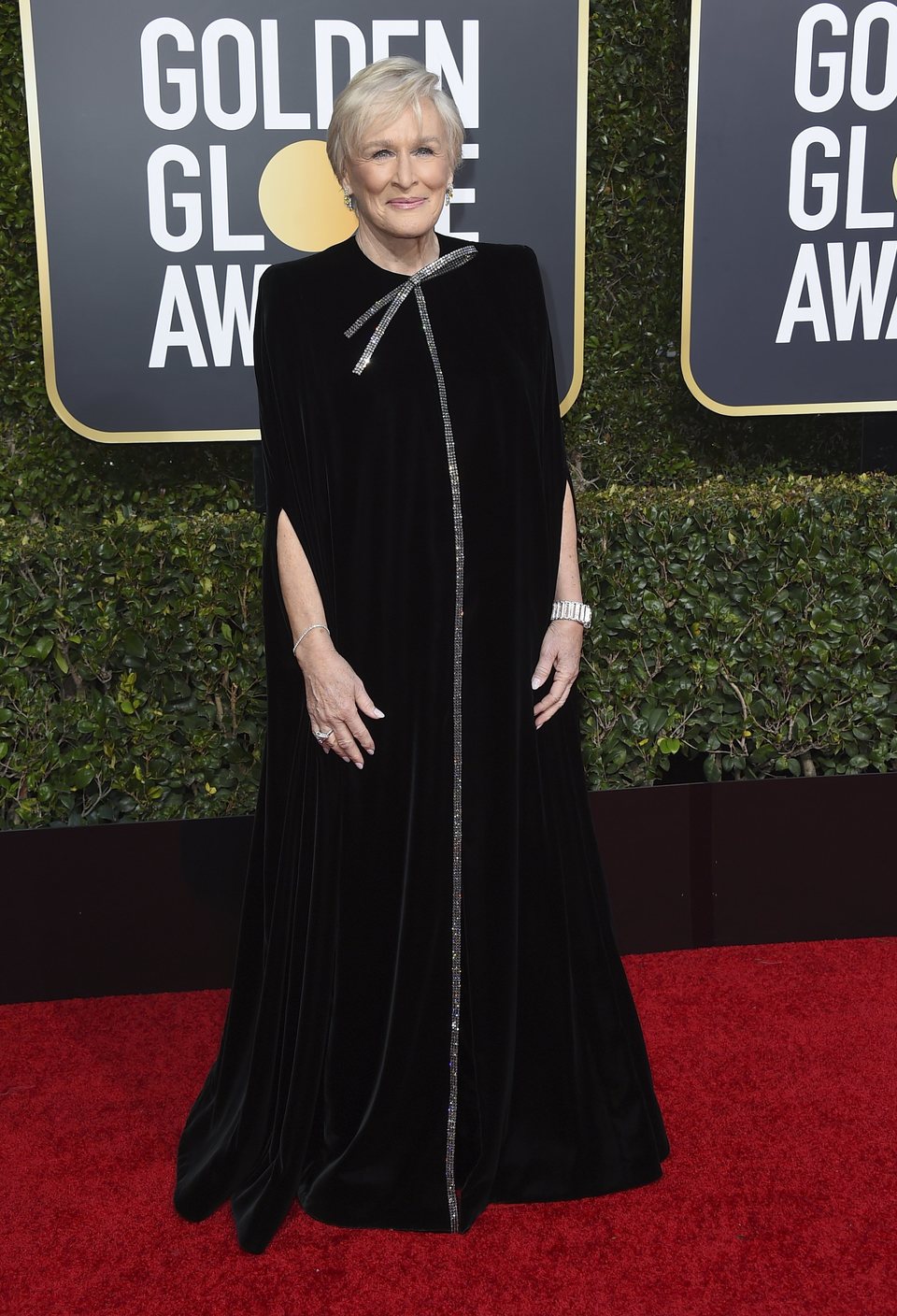 Glenn Close en la alfombra roja de los Globos de Oro 2019