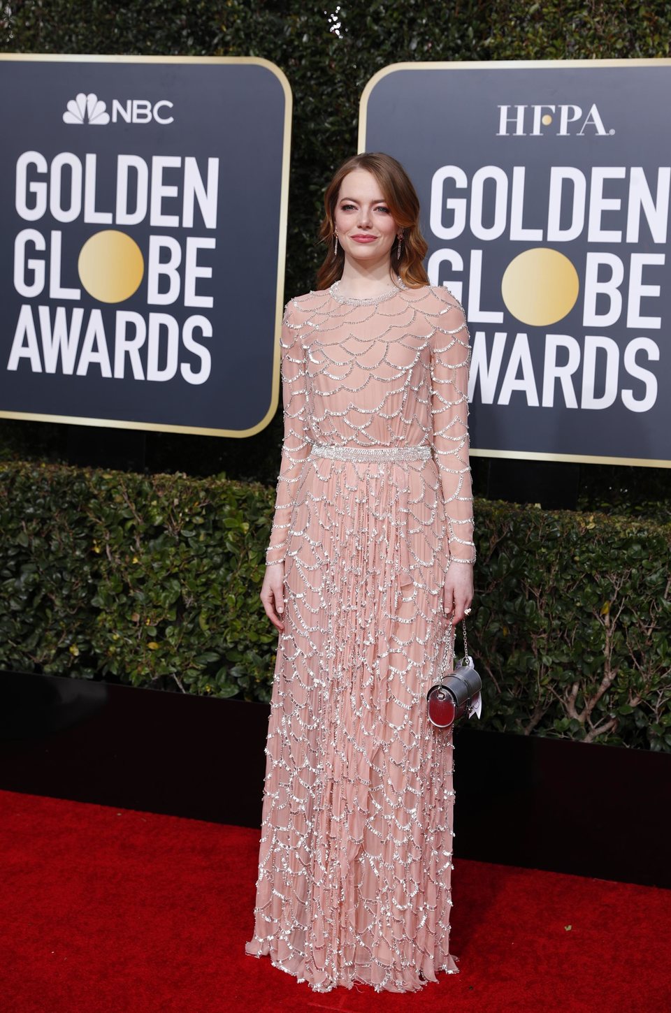 Emma Stone en la alfombra roja de los Globos de Oro 2019