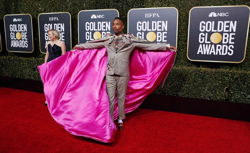 Billy Porter en la alfombra roja de los Globos de Oro 2019