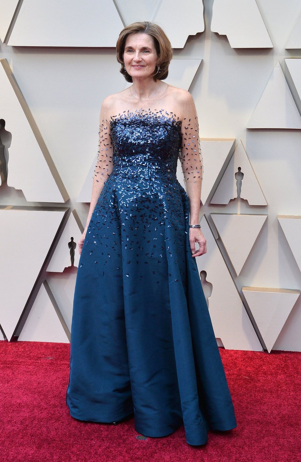 Deborah Davis en la alfombra roja de los Oscar 2019