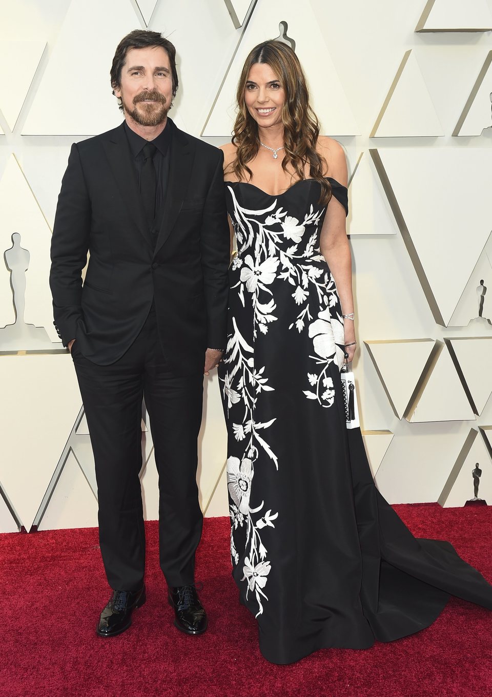 Christian Bale y Sibi Blazic en la alfombra roja de los Oscars 2019