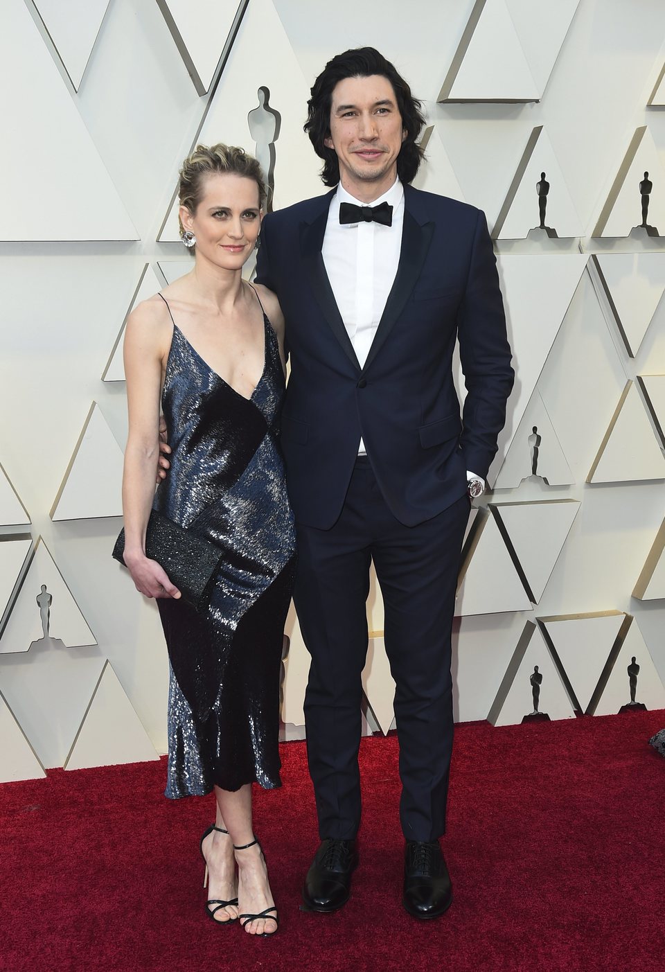 Adam Driver y Joanne Tucker en la alfombra roja de los Oscar 2019