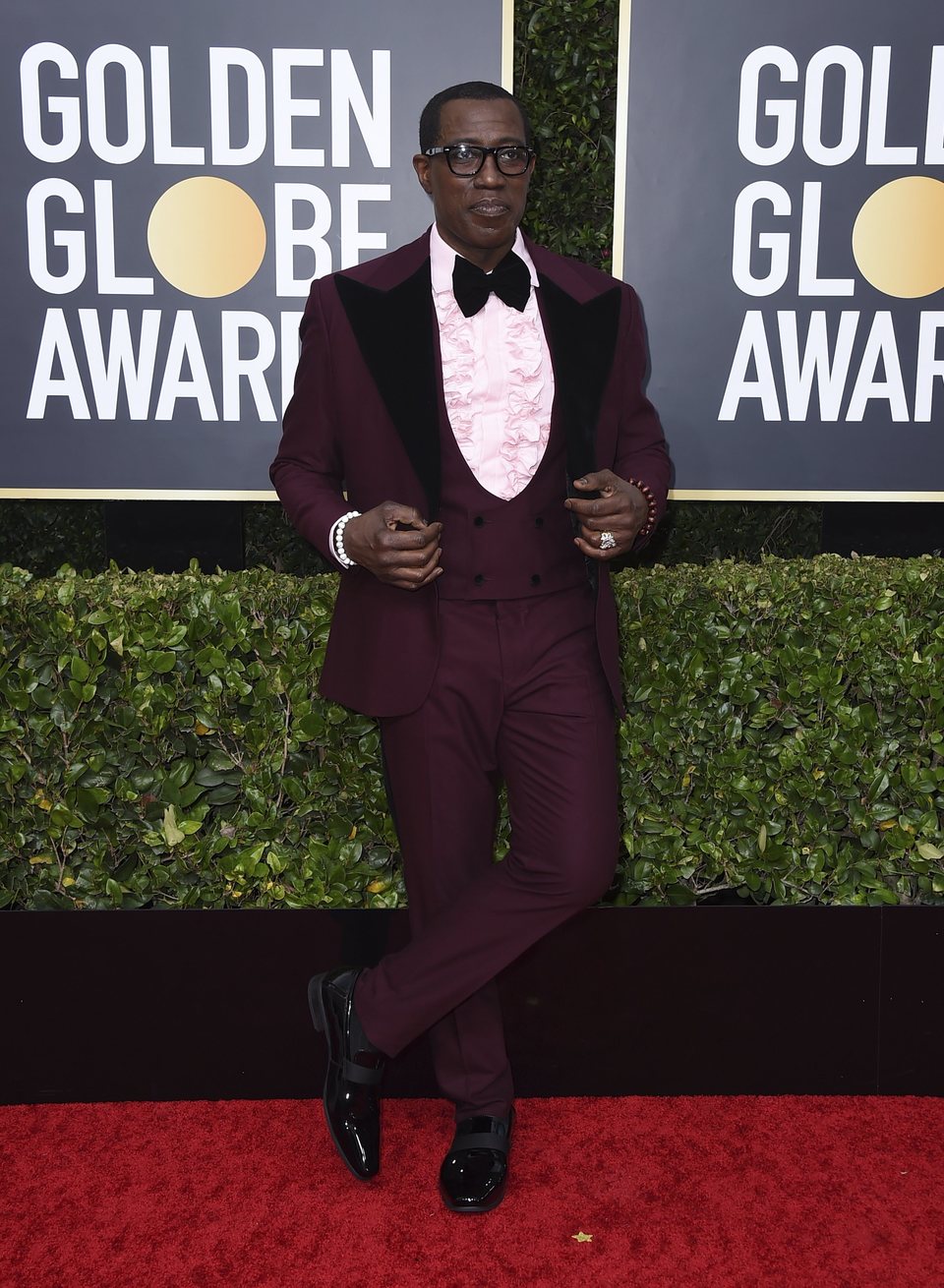 Wesley Snipes en la alfombra roja de los Globos de Oro 2020