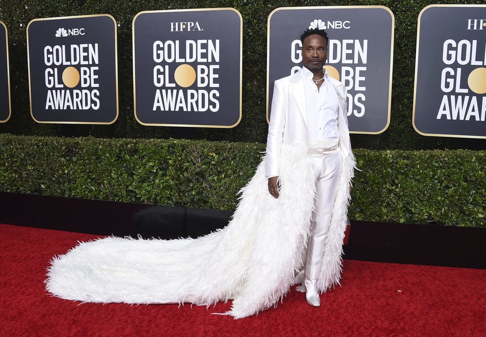 Billy Porter  en la alfombra roja de los Globos de Oro 2020