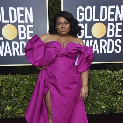 Da'Vine Joy Randolph en la alfombra roja de los Globos de Oro 2020