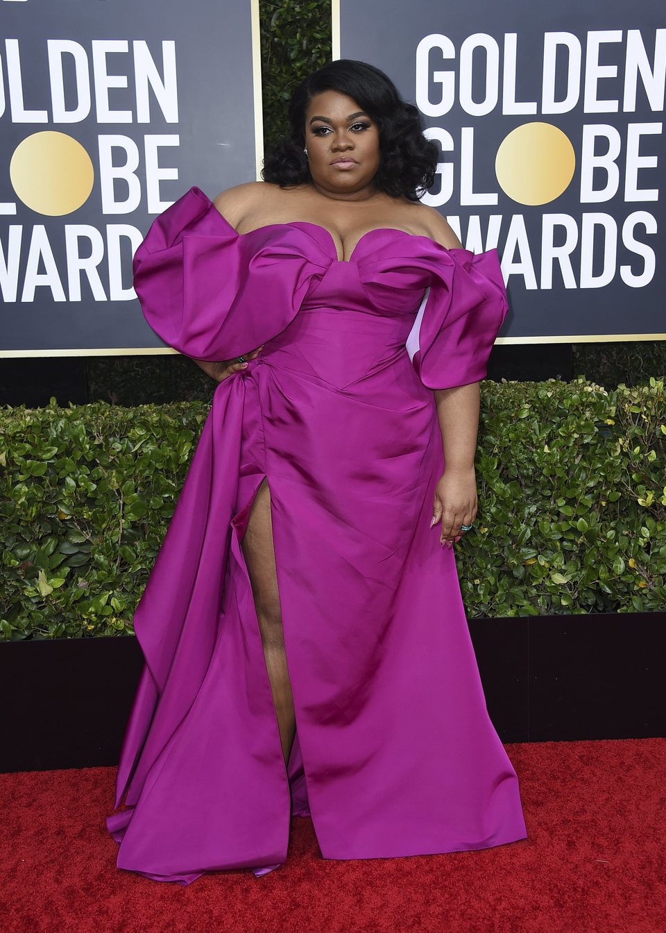 Da'Vine Joy Randolph en la alfombra roja de los Globos de Oro 2020