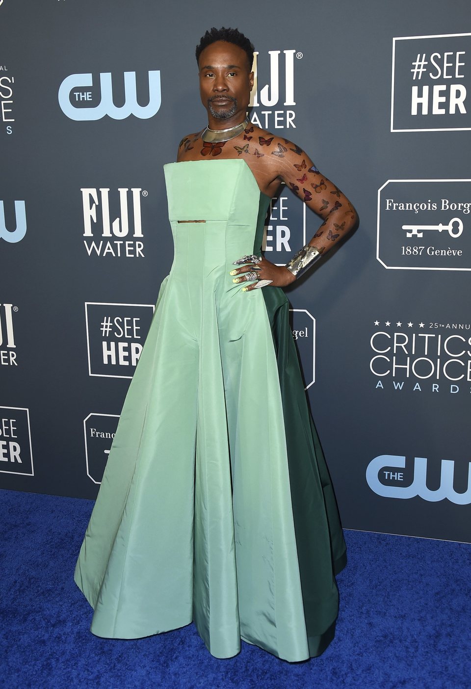 Billy Porter en la alfombra de los Critics' Choice Awards 2020