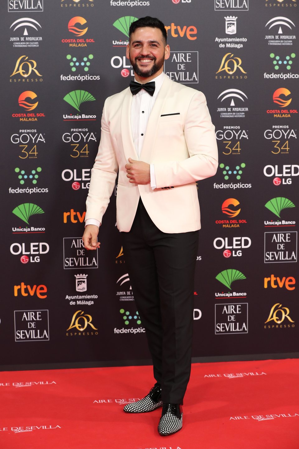 Fran Perea en la alfombra roja de los Goya 2020