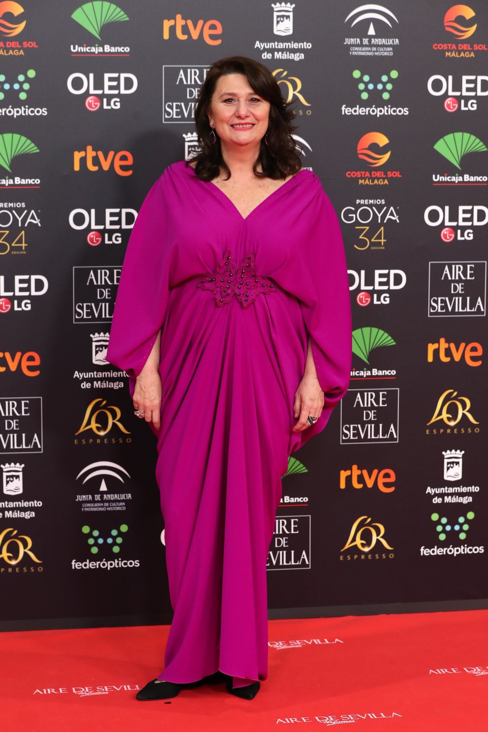 Adelfa Calvo en la alfombra roja de los Premios Goya 2020