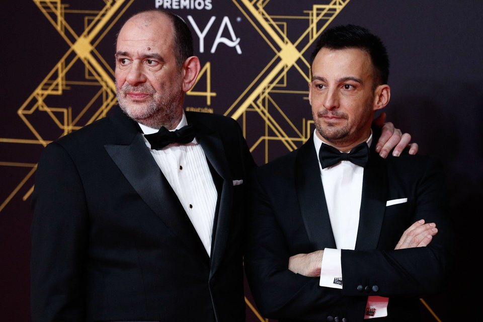 Alejandro Amenábar y Karra Elejalde en la alfombra roja de los premios Goya 2020