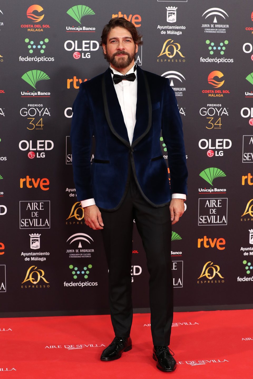 Félix Gómez en la alfombra roja de los Premios Goya 2020