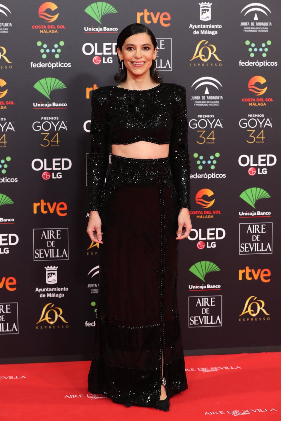 Irene Visedo en la alfombra roja de los Premios Goya 2020