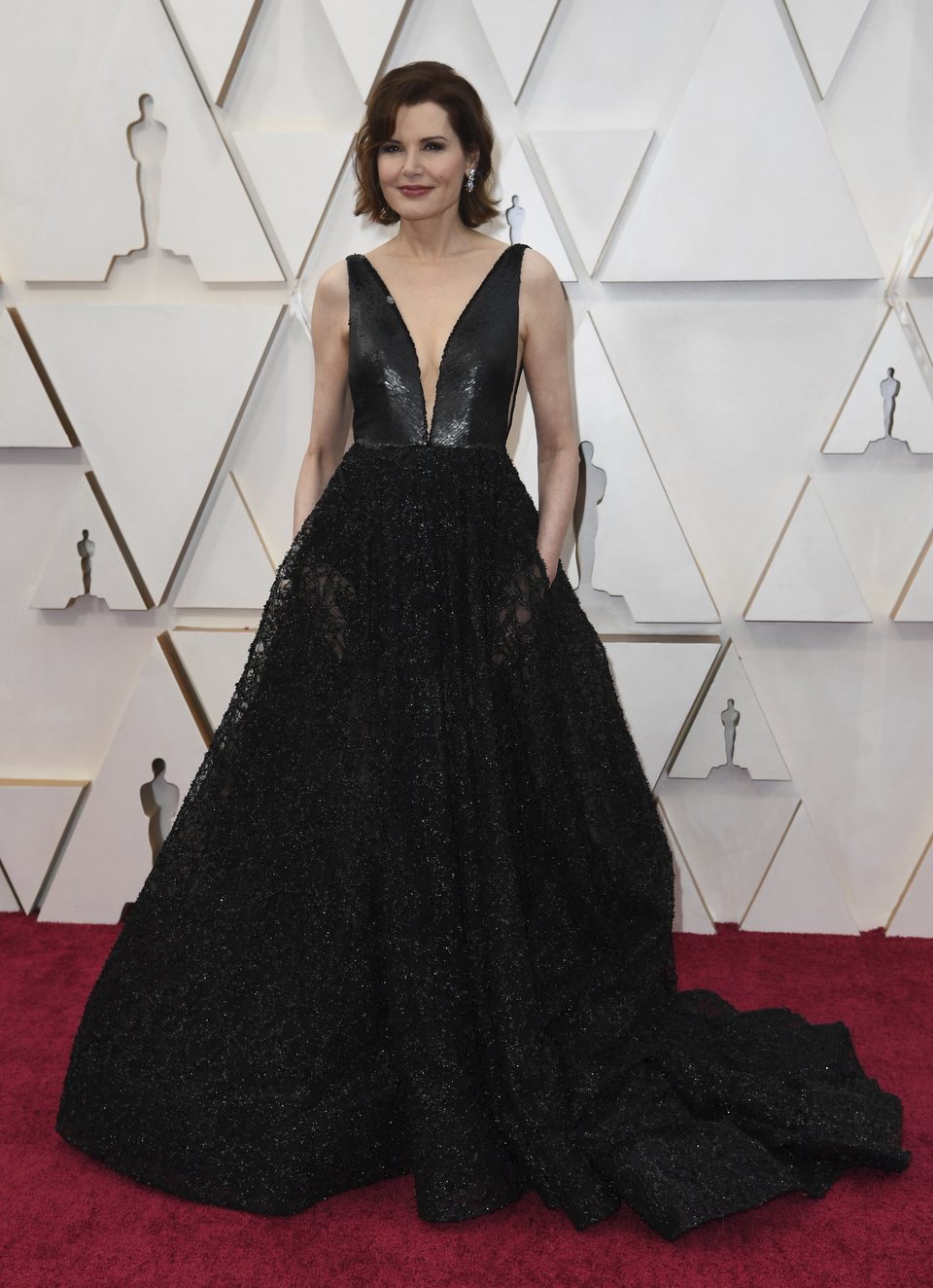 Geena Davis en la alfombra roja de los Oscar 2020