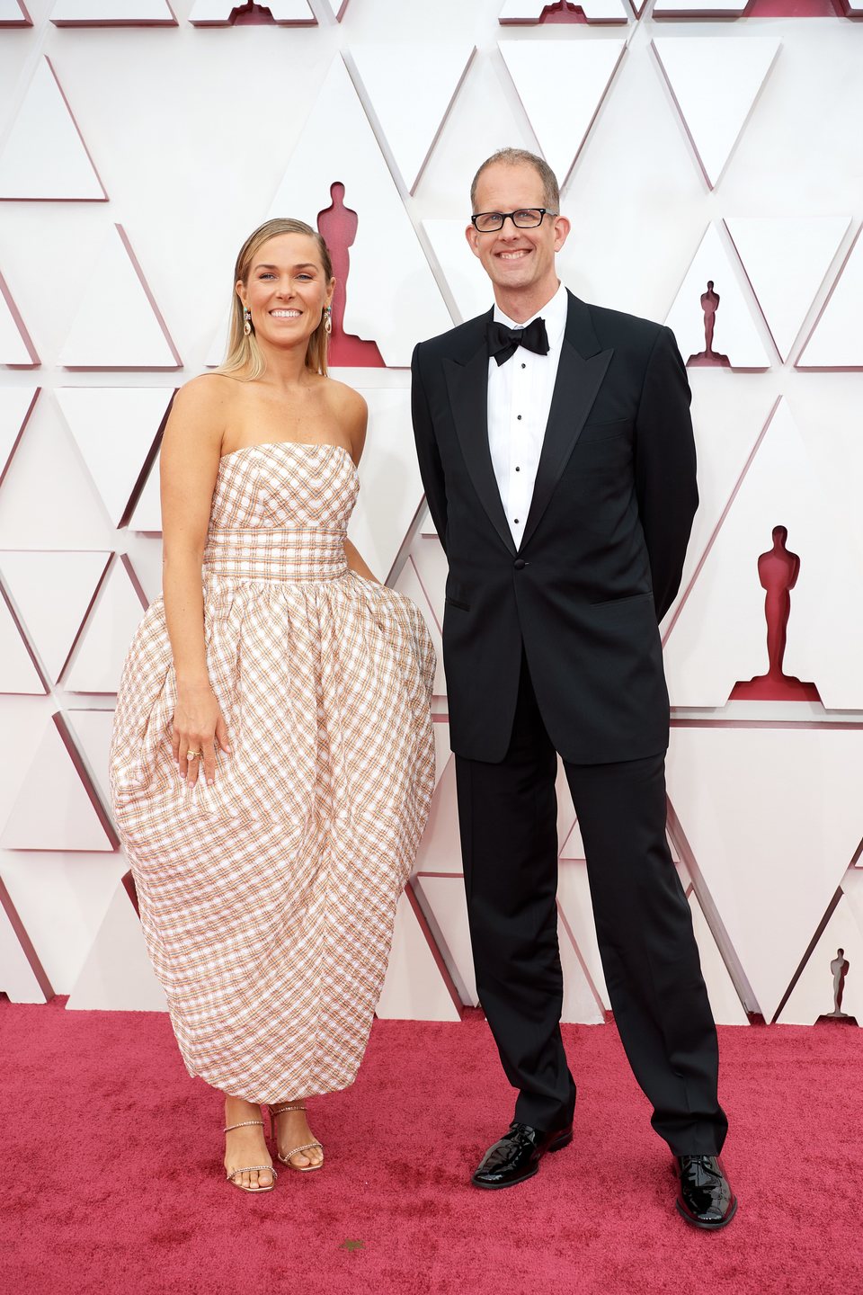 Dana Murray y Pete Docter en la alfombra roja de los Oscar 2021