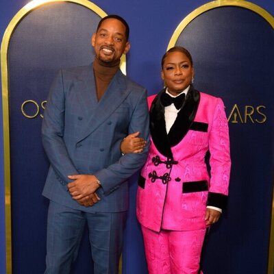 Will Smith y Aunjanue Ellis en la comida de nominados a los Oscar 2022