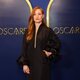 Jessica Chastain en la comida de nominados a los Oscar 2022