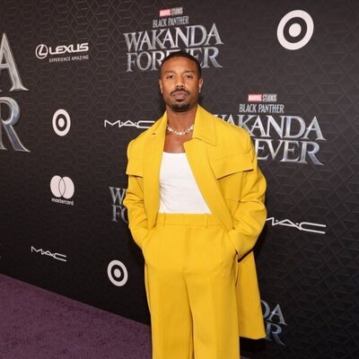 Michael B. Jordan en la premiere de 'Black Panther: Wakanda Forever'