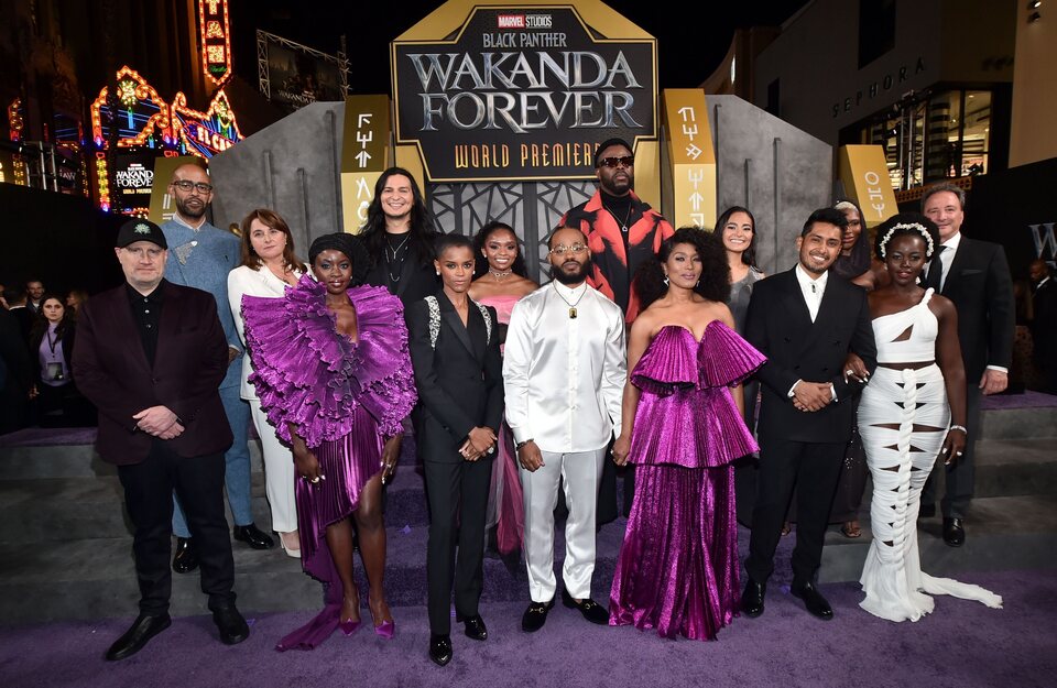 El equipo de 'Black Panther: Wakanda Forever' en la premiere mundial