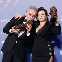 Félix Terreros y Yolanda Piña en la alfombra de ganadores de los Goya 2023