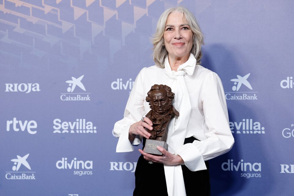 Susi Sánchez en la alfombra de ganadores de los Goya 2023