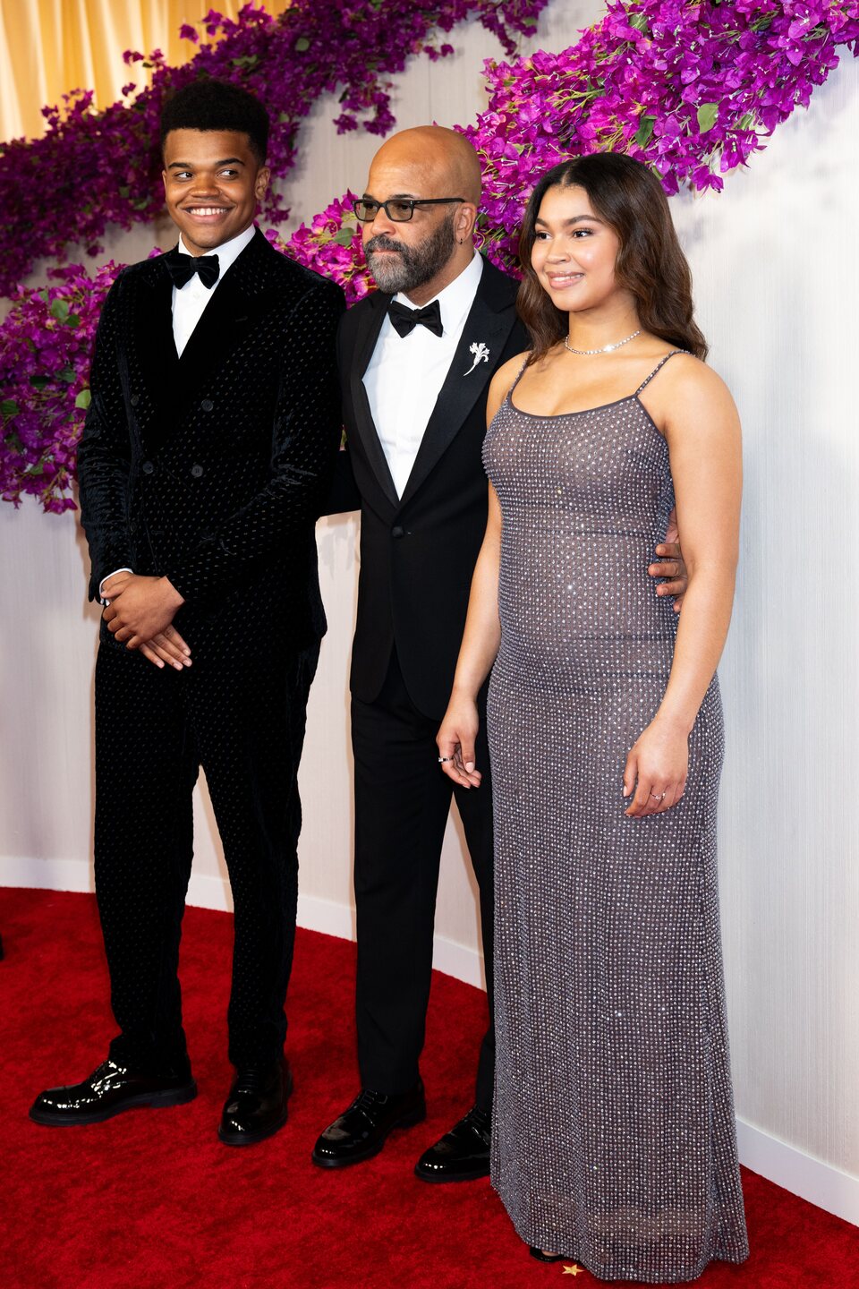 Jeffrey Wright y sus hijos en la alfombra roja de los Oscar 2024