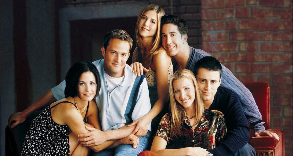 Jennifer Aniston, Courteney Cox, Lisa Kudrow, Matt LeBlanc, Matthew Perry y David Schwimmer en 'Friends'