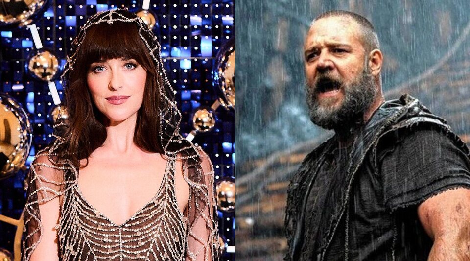 Dakota Johnson y Russell Crowe