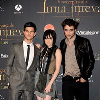 Taylor Lautner, Kristen Stewart y Robert Pattinson en Madrid