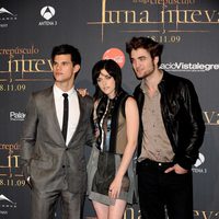 Robert Pattinson Taylor Lautner y Kristen Stewart en Madrid