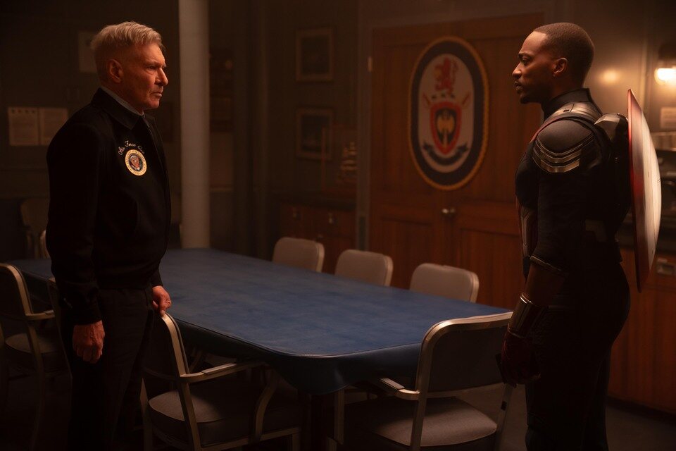 Harrison Ford y Anthony Mackie en 'Captain America: Brave New World'