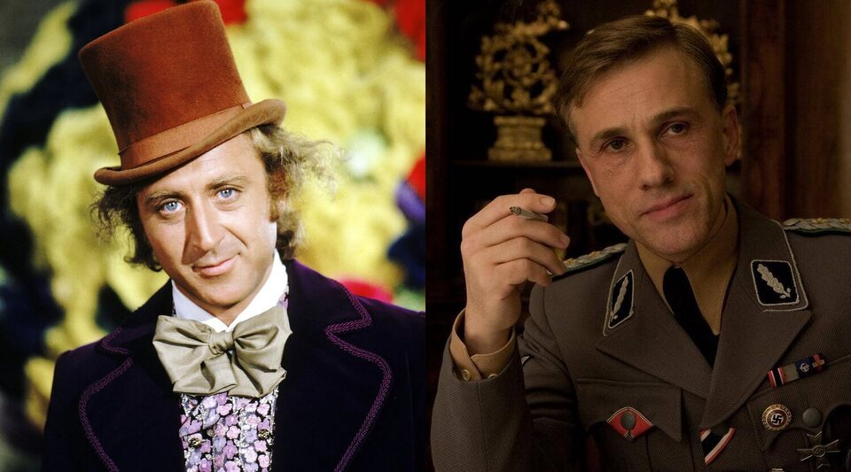 Willy Wonka de Gene Wilder y el coronel Hans Landa de Christoph Waltz