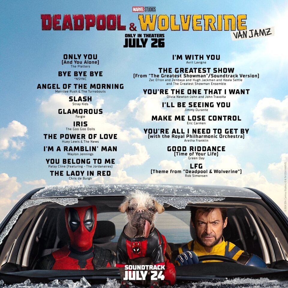 Lista de canciones que sonarán en 'Deadpool y Lobezno'