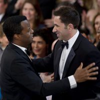 Geoffrey Fletcher y Sheldon Turne en la 82ª edición de los Oscar