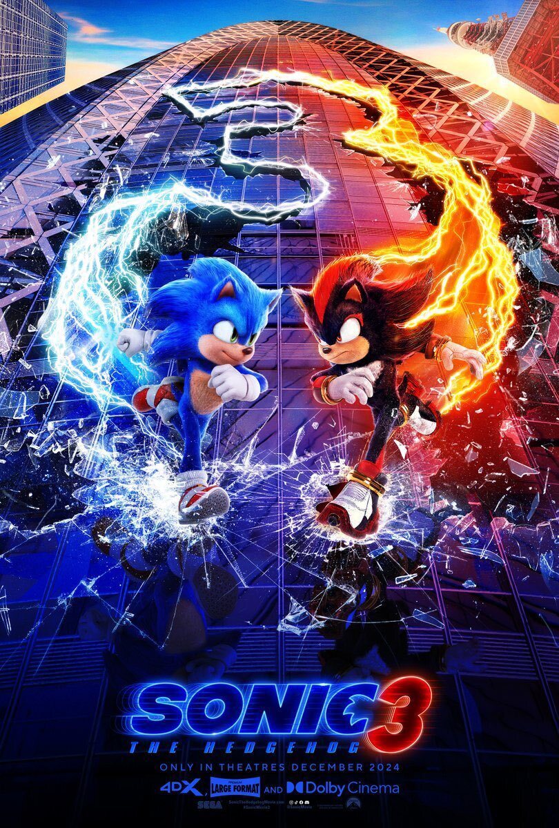 Sonic vs. Shadow en el primer póster de 'Sonic 3: La película'