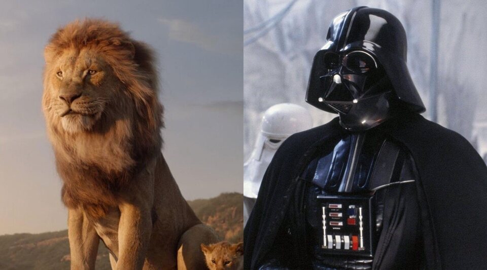 Mufasa de 'El rey león' y Darth Vader en 'Star Wars'