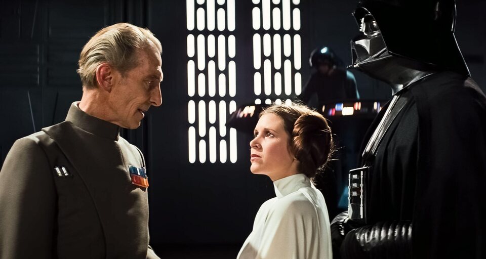 Wilhuff, Leia y Darth Vader en ‘Star Wars: Episodio IV - Una nueva esperanza’