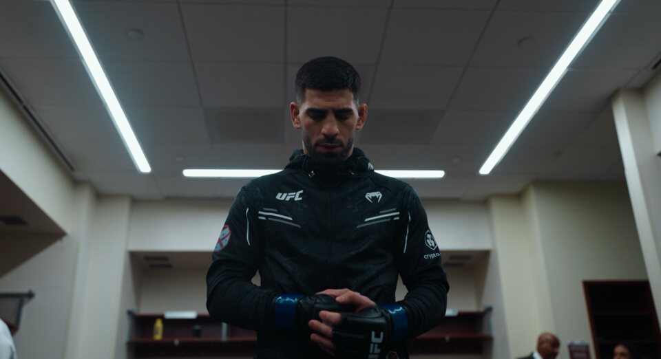 Ilia Topuria antes de su combate contra Alexander Volkanovski