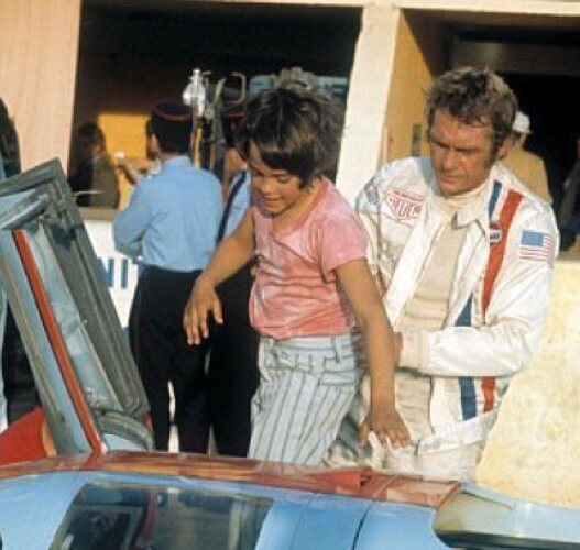 Chad y Steve McQueen en el set de 'Las 24 de Le Mans'