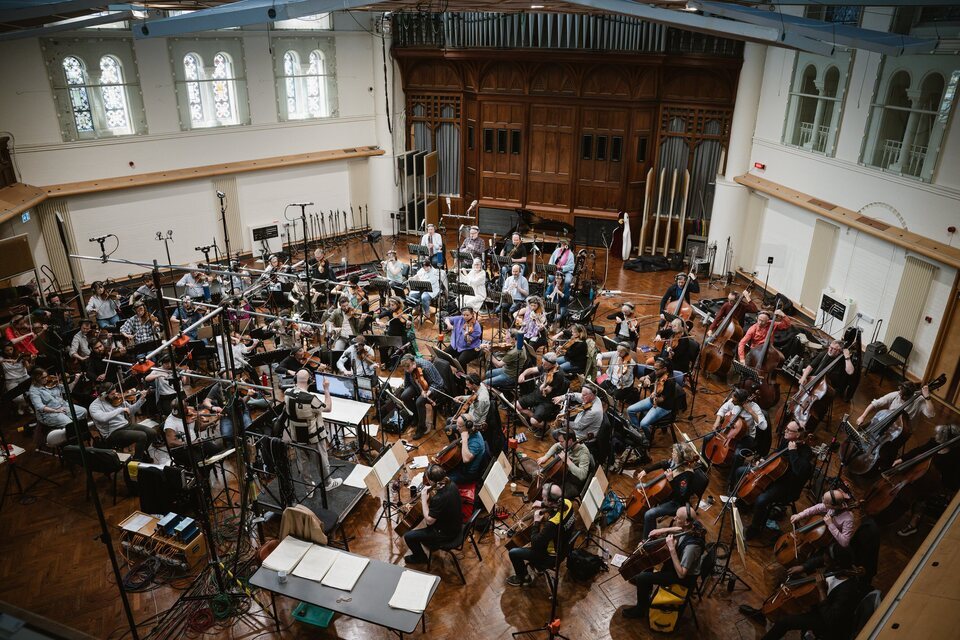 Sesión de grabación de la BSO de 'Robot salvaje' en AIR Studios (Londres)