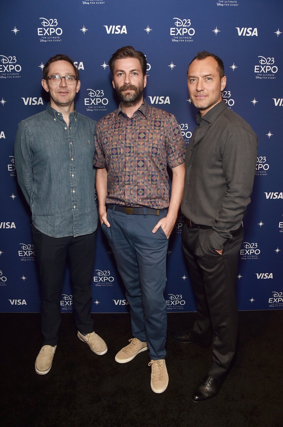 Christopher Ford, Jon Watts y Jude Law en la D23 Expo 2022