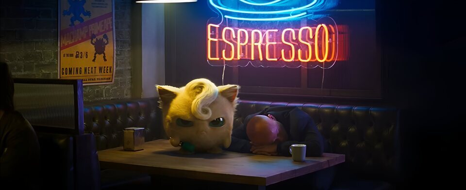 Jigglypuff canta en un garito de 'Detective Pikachu' con micrófono en mano