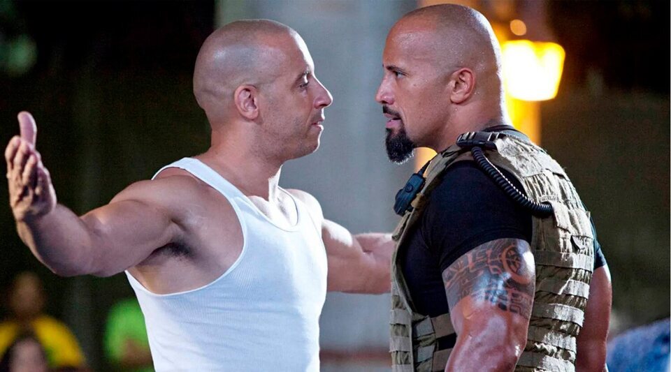 Vin Diesel y Dwayne Johnson en 'Fast & Furious'